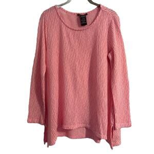 Chelsea‎ & Theodore Top Women's Size Medium Pink Textured Tunic